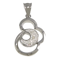 Rhinestone Stainless Steel Pendants, with Rhinestone Clay Pave, with 40 pcs rhinestone, original color Approx 