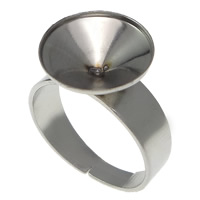 Нержавеющая сталь 304 гнездо-оправа для кольца, регулируемый, оригинальный цвет, 13mm, внутренний диаметр:Приблизительно 12mm, размер:6, продается PC