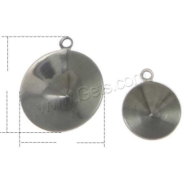 Stainless Steel Pendant Setting, 304 Stainless Steel, different size for choice & rivoli back, original color, Hole:Approx 0.8mm, Sold By PC