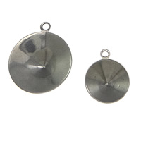 Stainless Steel Pendant Setting, 304 Stainless Steel & rivoli back, original color Approx 0.8mm 