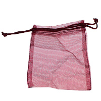 Sac cadeau en transparent, organza, avec corde en nylon, rectangle, rouge foncé Vendu par PC