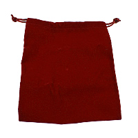 Cotton Jewelry Pouches Bags, with Chemical Fiber & Nylon Cord, Rectangle, red 