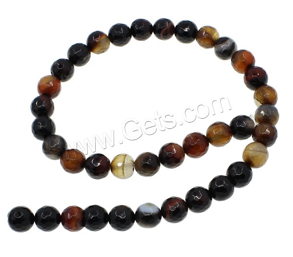 Coffee Agate Beads, Round, different size for choice & faceted, Hole:Approx 1mm, Length:Approx 14.5 Inch, Sold By Strand