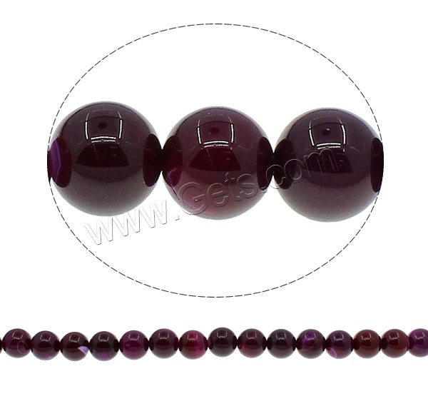 Natürliche violette Achat Perlen, Violetter Achat, rund, verschiedene Größen vorhanden, Bohrung:ca. 1mm, Länge:ca. 15 ZollInch, verkauft von Strang