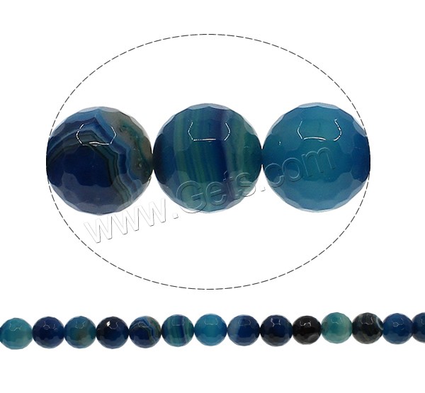 Perle Agate dentelle naturelle, agate lace, Rond, normes différentes pour le choix & facettes, bleu, Trou:Environ 1mm, Longueur:Environ 14.5 pouce, Vendu par brin