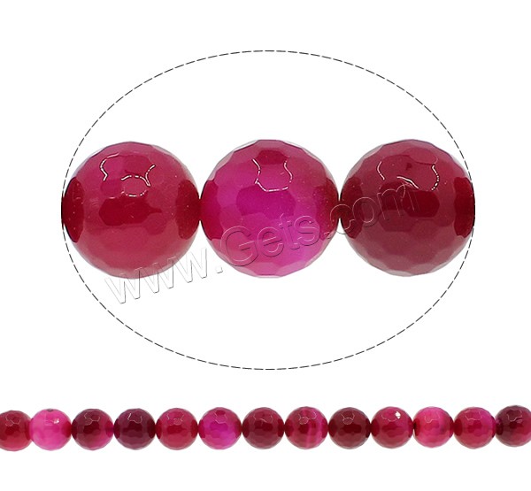 Perles agates rose naturelles, agate rose, Rond, normes différentes pour le choix & facettes, Trou:Environ 1mm, Longueur:Environ 15 pouce, Vendu par brin