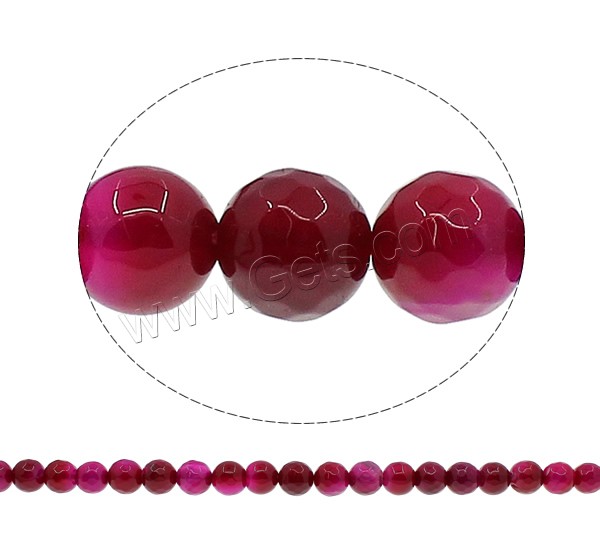 Abalorios de Ágata Rosa, Ágata rosada, Esférico, diverso tamaño para la opción & facetas, agujero:aproximado 1mm, longitud:aproximado 15 Inch, Vendido por Sarta
