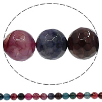 perle en agate de fissure naturelle , Agate fissure, Rond, normes différentes pour le choix & facettes, multicolore Environ 1mm Environ 15 pouce, Vendu par brin