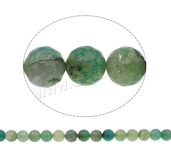perle en agate de fissure naturelle , Agate fissure, Rond, normes différentes pour le choix & facettes, vert, Trou:Environ 1mm, Longueur:Environ 15.3 pouce, Vendu par brin