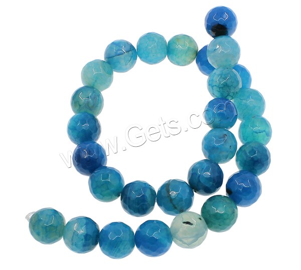 Natural Crackle Agate Bead, Round, different size for choice & faceted, blue, Hole:Approx 1mm, Length:Approx 15 Inch, Sold By Strand