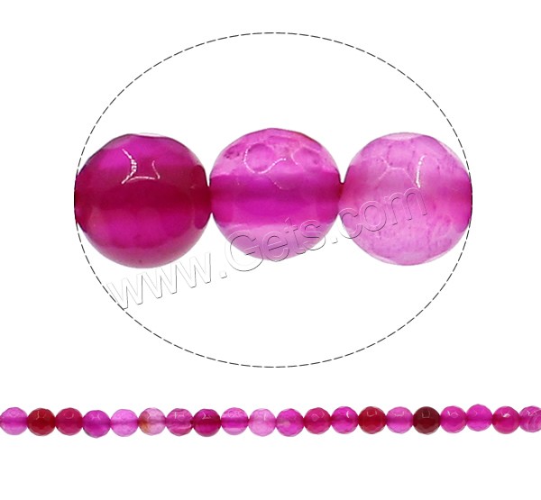 натуральные розовые агатовые бисеры, розовый агат, Круглая, разный размер для выбора & граненый, отверстие:Приблизительно 1mm, длина:Приблизительно 15 дюймовый, продается Strand