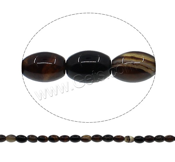 Kaffee Achat Perlen, oval, verschiedene Größen vorhanden, Bohrung:ca. 1mm, Länge:ca. 15.7 ZollInch, verkauft von Strang