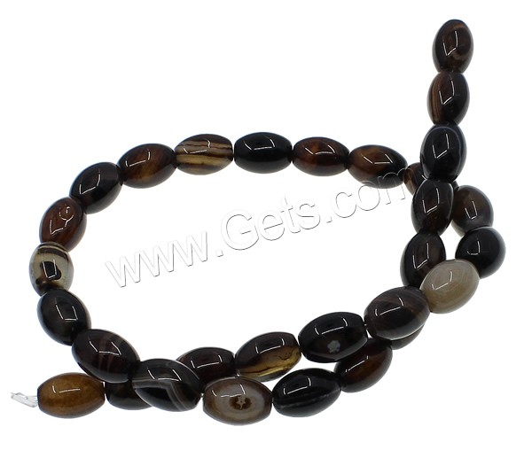 Kaffee Achat Perlen, oval, verschiedene Größen vorhanden, Bohrung:ca. 1mm, Länge:ca. 15.7 ZollInch, verkauft von Strang