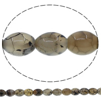 Natürliche Drachen Venen Achat Perlen, Drachenvenen Achat, oval, 10x14mm, Bohrung:ca. 1mm, Länge:ca. 15.7 ZollInch, ca. 25PCs/Strang, verkauft von Strang