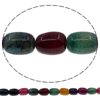 Natural Crackle Agate Bead, Column, multi-colored Approx 1mm Approx 15.7 Inch, Approx 