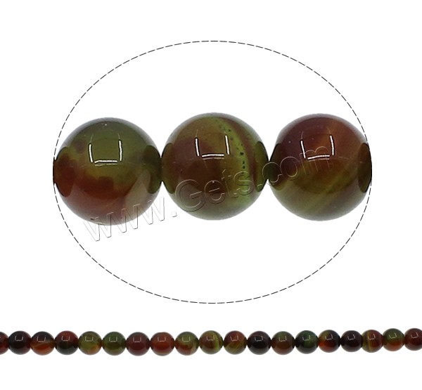 Natürliche zwei Tönen Achat Perlen, Zweifarbiger Achat, rund, verschiedene Größen vorhanden, Bohrung:ca. 1mm, Länge:ca. 15 ZollInch, verkauft von Strang