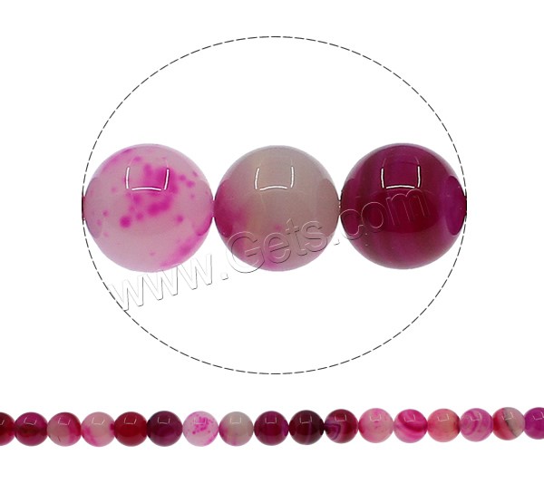 Abalorios de Ágata Rosa, Ágata rosada, Esférico, diverso tamaño para la opción, agujero:aproximado 1mm, longitud:aproximado 15 Inch, Vendido por Sarta