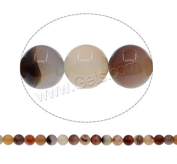 Kaffee Achat Perlen, rund, verschiedene Größen vorhanden, Bohrung:ca. 1mm, Länge:ca. 15 ZollInch, verkauft von Strang