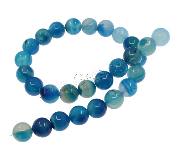 Natürliche blaue Achat Perlen, Blauer Achat, rund, verschiedene Größen vorhanden, Bohrung:ca. 1mm, Länge:ca. 15 ZollInch, verkauft von Strang