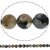 Natural Dragon Veins Agate Beads, Round & faceted Approx 1mm Approx 15 Inch 