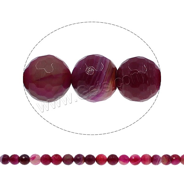 Natural Rose Agate Beads, Round, different size for choice & faceted, Hole:Approx 1mm, Length:Approx 15 Inch, Sold By Strand