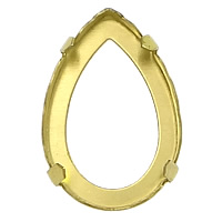 Brass Cabochon Settings, Teardrop, plated Inner Approx 