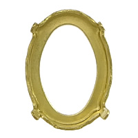 Brass Cabochon Settings, Flat Oval, plated Inner Approx 