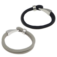 Goat Skin Leather Bracelet, stainless steel clasp 11mm Approx 7.5 Inch 
