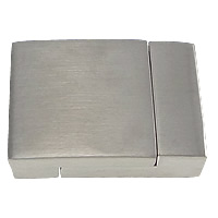 Rechteck Edelstahl Magnetverschluss, plattiert, keine, 22x17x5mm, Bohrung:ca. 15x3mm, verkauft von PC