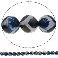 Natürliche Tibetan Achat Dzi Perlen, rund, zweifarbig, 10mm, Bohrung:ca. 1mm, Länge:ca. 15 ZollInch, ca. 38PCs/Strang, verkauft von Strang