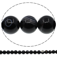 Perles Agates Noires naturelles, agate noire, Rond, normes différentes pour le choix Environ 1mm Environ 15 pouce, Vendu par brin