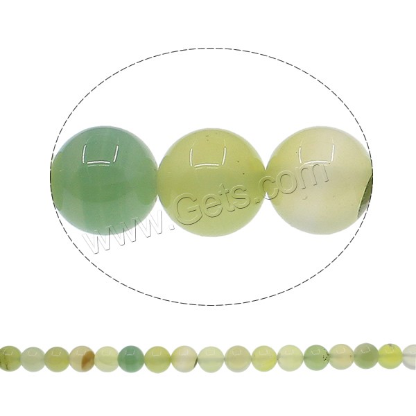 Natural Green Agate Beads, Round, different size for choice, Hole:Approx 1mm, Length:Approx 15 Inch, Sold By Strand