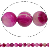 Natürliche Rosa Achat Perlen, rund, verschiedene Größen vorhanden, Bohrung:ca. 1mm, Länge:ca. 15 ZollInch, verkauft von Strang