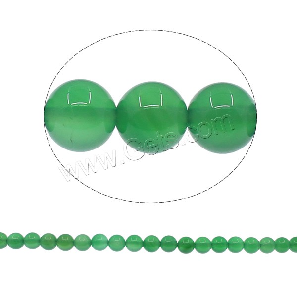 Perle agate verte naturelle, Rond, normes différentes pour le choix, grade A, Trou:Environ 1mm, Longueur:Environ 15 pouce, Vendu par brin