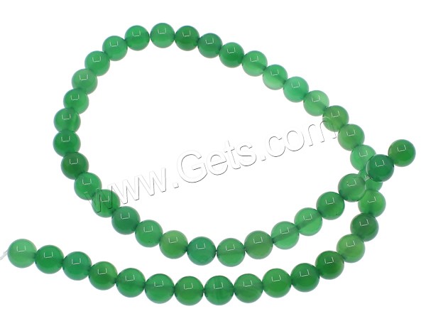 Natürliche grüne Achat Perlen, Grüner Achat, rund, verschiedene Größen vorhanden, Grade A, Bohrung:ca. 1mm, Länge:ca. 15 ZollInch, verkauft von Strang
