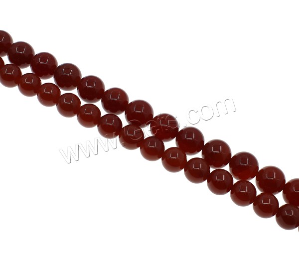 Natural Red Agate Beads, Round, different size for choice, Grade A, Hole:Approx 1mm, Length:Approx 15 Inch, Sold By Strand
