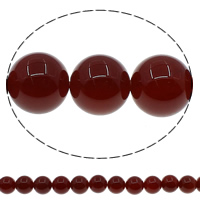 Natürlich rote Achat Perlen, Roter Achat, rund, verschiedene Größen vorhanden, Grade A, Bohrung:ca. 1mm, Länge:ca. 15 ZollInch, verkauft von Strang