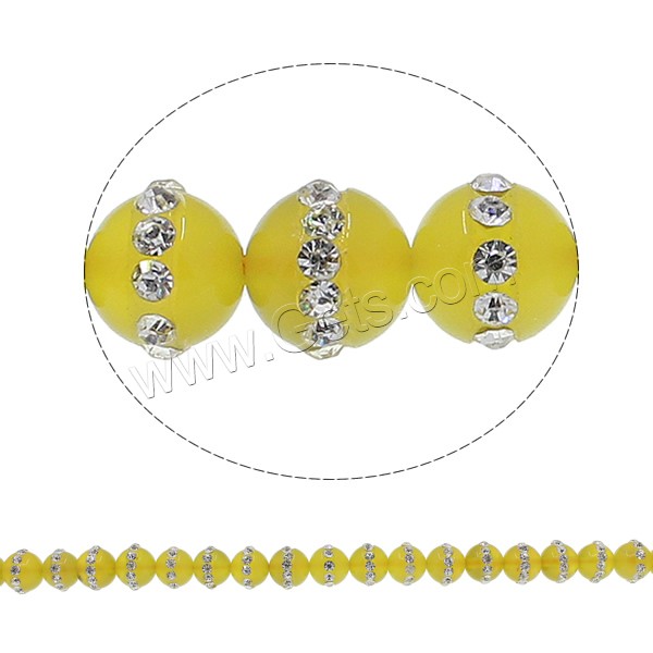 Achat Perlen mit Strass , rund, verschiedenen Materialien für die Wahl & verschiedene Größen vorhanden, Bohrung:ca. 1mm, Länge:ca. 15 ZollInch, verkauft von Strang