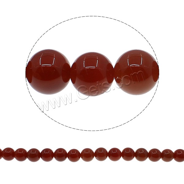 Abalorios de Ágata Roja, Esférico, diverso tamaño para la opción, agujero:aproximado 1mm, longitud:aproximado 15 Inch, Vendido por Sarta