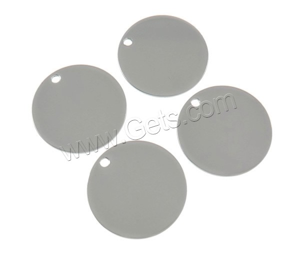 Кулон тег из нержавеющей стали, нержавеющая сталь, Плоская круглая форма, лазерная модель & Индивидуальные, оригинальный цвет, 20x1.5mm, отверстие:Приблизительно 2mm, продается PC