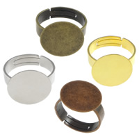 Латунная основа для кольца, Латунь, Другое покрытие, регулируемый, Много цветов для выбора, 15mm, размер:7, продается PC