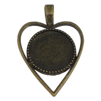 Zinc Alloy Pendant Cabochon Setting, Heart, plated Approx Inner Approx 18mm 