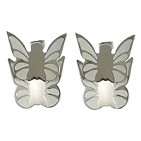 304 Stainless Steel Stud Earring, Butterfly, enamel, original color 