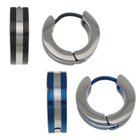 Stainless Steel Huggie Hoop Earring, 304 Stainless Steel, plated 