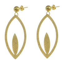 Stainless Steel Drop Earring, 304 Stainless Steel, Horse Eye, gold color plated, stardust, 54mm 
