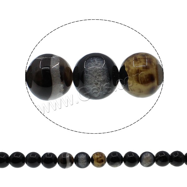 Natürliche Eis Quarz Achat Perlen, Eisquarz Achat, rund, verschiedene Größen vorhanden, Bohrung:ca. 1mm, Länge:ca. 15.7 ZollInch, verkauft von Strang