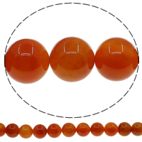 Natürlich rote Achat Perlen, Roter Achat, rund, 20mm, Bohrung:ca. 1mm, Länge:ca. 15.7 ZollInch, ca. 20PCs/Strang, verkauft von Strang