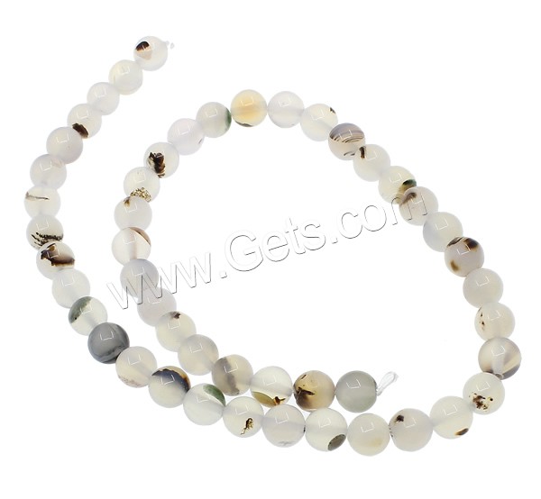 Natural White Agate Beads, Round, different size for choice, Hole:Approx 1mm, Length:Approx 15.7 Inch, Sold By Strand