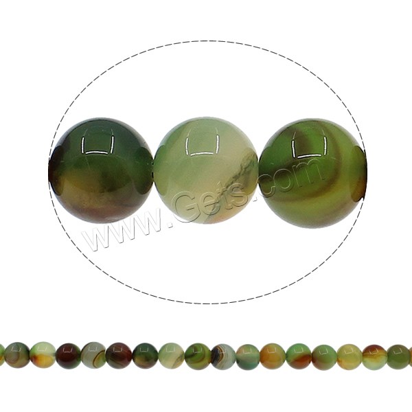Natürliche Malachit Achat Perlen, rund, verschiedene Größen vorhanden, Bohrung:ca. 1mm, Länge:ca. 15.7 ZollInch, verkauft von Strang