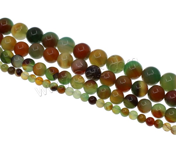 Natürliche Malachit Achat Perlen, rund, verschiedene Größen vorhanden, Bohrung:ca. 1mm, Länge:ca. 15.7 ZollInch, verkauft von Strang